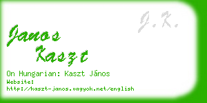janos kaszt business card